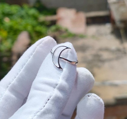 Dainty half moon ring sterling - moon,