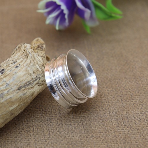 Sterling silver band spinner - silver,