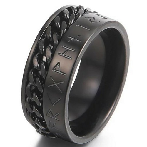 Black viking rune - black, chain